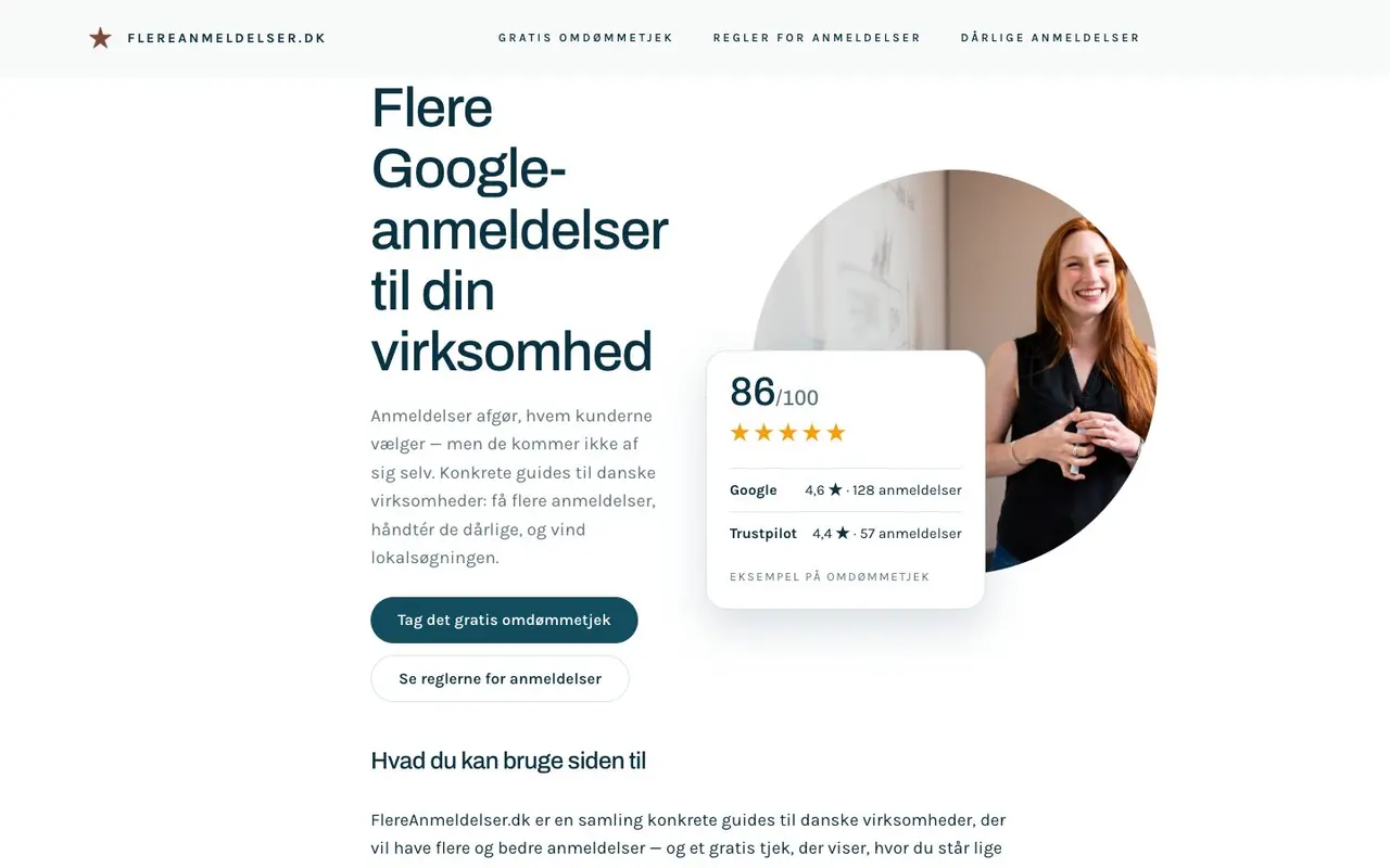 Flere Anmeldelser — Flere og bedre anmeldelser til din virksomhed.