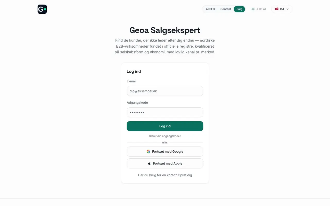 Salgseksperten — Find de nordiske B2B-kunder, der passer til dig.